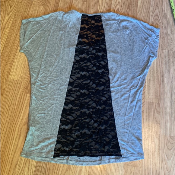 Noral made in USA black lace open blouse gray - Picture 5 of 5